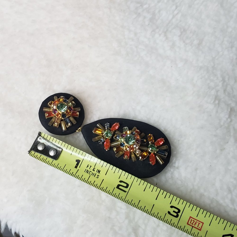 J Crew Colorful Rhinestone Statement Earrings - image 8